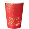 Image de Lot de 10 Gobelets Joyeux NoÃ«l scintillant 25cl, Rouge