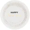 Image de Paquet de 10 Assiettes Happy New Year rondes Ã 23cm, Blanc/or