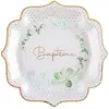 Image de Sachet de 10 Assiettes BaptÃªme vÃ©gÃ©talisÃ©