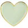 Image de Sachet de 10 Assiettes Coeur BB, Sauge