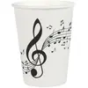 Image de Lot de 10 Gobelets Musique ClÃ© de sol, Blanc 25cl