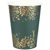 Image de Lot de 10 Gobelets NoÃ«l Feuilles d'hiver 25cl, Vert sapin