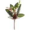 Image de Lot de 2 Piquets Festifs dÃ©cos branches 11x16,5 cm Or/vert