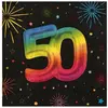 Image de Sachet 12 Serviettes Anniversaire Festicolor papier 33x33cm, 50 ans