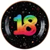 Image de Paquet de 6 Assiettes Anniversaire Festicolor, 18 ans
