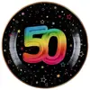 Image de Paquet de 6 Assiettes Anniversaire Festicolor, 50 ans
