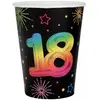 Image de Lot de 6 Gobelets Anniversaire Festicolor, 18 ans