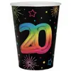 Image de Lot de 6 Gobelets Anniversaire Festicolor, 20 ans