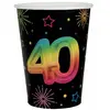 Image de Lot de 6 Gobelets Anniversaire Festicolor, 40 ans