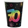 Image de Lot de 6 Gobelets Anniversaire Festicolor, 70 ans