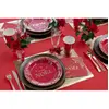 Image de Assiette Feuilles d'or x10 - Rouge