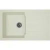 Image de STRADOUR Evier de cuisine encastré 1 cuve + 1 égouttoir Aloa - Résine - 81 x 50 cm - Blanc