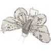 Image de Sachet 4 Mini-Papillons STRASS sur pincette 3,5cm Argent