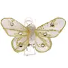 Image de Sachet 4 Mini-Papillons STRASS sur pincette 3,5cm ivoire