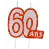 Image de Bougie anniversaire blanc/ROUGE 60 ans