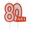 Image de Bougie anniversaire blanc/ROUGE 80 ans