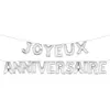 Image de Lot 18 Ballons lettres Métalliques JOYEUX ANNIVERSAIRE, Argent