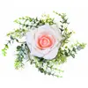 Image de Centre de table rose/feuillage artificiels 18cm, ROSE