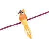 Image de Oiseau Perruche en plumes 13cm sur pince, Orange