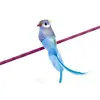 Image de Oiseau Perruche en plumes 13cm sur pince, Turquoise