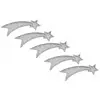 Image de Lot de 5 Etoiles Filantes pailletées 7cm en résine, Argent