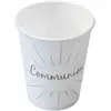 Image de Lot de 6 Gobelets Communion en carton 25cl, Blanc/Argent