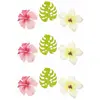 Image de Sachet de 9 confettis - Fleurs et Feuilles tropicales en bois
