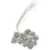 Image de Sachet de 36 mini-Roses métallisées brillantes, Argent