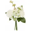 Image de Bouquet de 2 Roses, 2 Hortensias, et Spirée 34cm, Blanc
