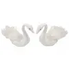 Image de Lot de 2 Cygnes déco blancs avec paillettes et plumes 11cm