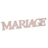 Image de Lettres MARIAGE en bois 5x25cm, mÃ©tallisÃ© Rose Gold