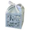 Image de Lot 10 Boites dentelle carton CIGOGNE, 5x7,5cm Ciel