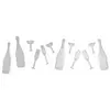 Image de Sachet de 12 Confettis de table en bois Champagne/Flutes, Argent
