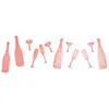 Image de Sachet de 12 Confettis de table en bois Champagne/Flutes, Rose Gold