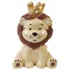 Image de LION avec couronne dorée en résine 6cm