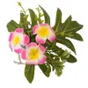 Image de Centre de table Monstera et Monoï artificiels 17cm, Rose