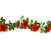 Image de Guirlande de Roses ROUGES et feuillage 1m50