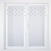 Image de Paire De Petits Voilages Droits Sablés Avec Top À Coeurs Gris Clair 60x120 Cm