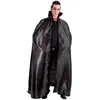Image de Cape satin 163cm Noire avec col Noir