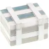 Image de Petit coffre marin en bois blanchi/ciel rectangle 6,5cm