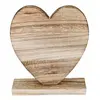 Image de Coeur en bois naturel sur pied 20,5cm