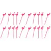 Image de Set de 20 Piques Flamants roses en plastique 8 cm