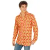Image de Chemise disco motifs carrÃ© jaune/rouge homme, taille XL