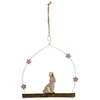 Image de DÃ©co Lapin sur bois Ã  suspendre, 14cm