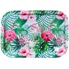 Image de Grand plateau mÃ©tal Fleurs tropicales 34 cm
