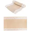 Image de Chemin de table Jute avec bords dentelle larges 30cmx3m