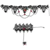 Image de Set Tour de cou et Bracelet avec Bague araignÃ©e, noir/rouge
