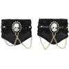 Image de Lot de 2 Manchettes gothiques noires avec mÃ©daillon