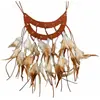 Image de Collier indien Ã  deux rangs en plumes naturelles