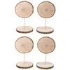 Image de Lot de 4 Marque-Tables rondin en bois sur tige 10x20cm